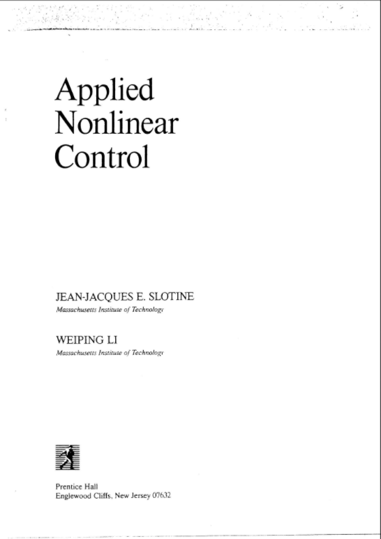Applied Nonlinear Control.
